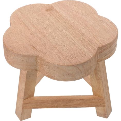 Support Décoratif en Bois Massif Forme Fleur, Petit Tabouret Rehausseur pour Plantes D’intérieur, Socle Robuste pour Pots de Fleurs, Présentoir Décoratif Polyvalent pour Maison (1/5)