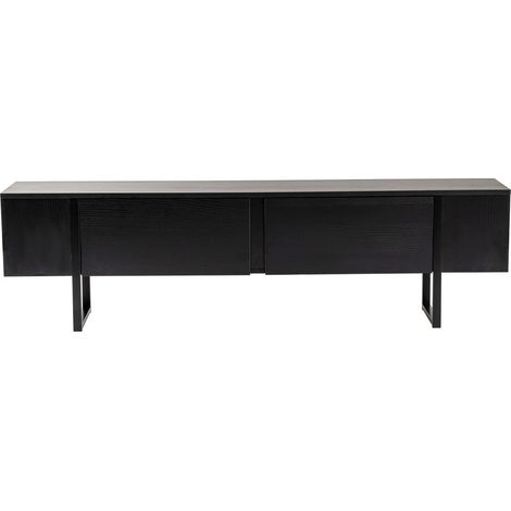 Meuble TV 2 portes noir 180 cm - Tessa