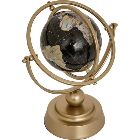 Globe Terrestre en Métal "Bota" 24cm Doré