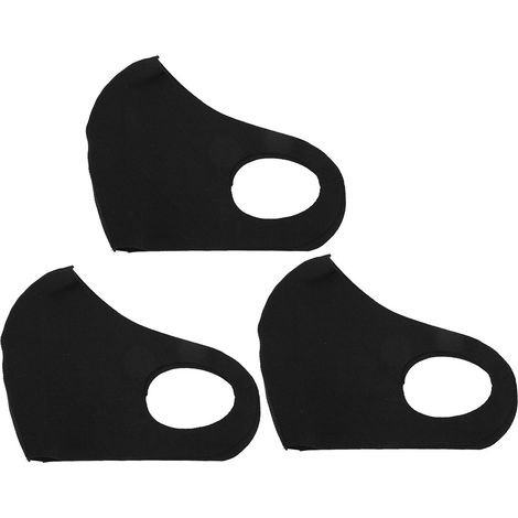 Lot de 3 Masque Respiratoire Noir en Coton Aéré pour Vélo Extérieur Anti-Poussière Anti-Pollution Protège-Bouche Réutilisable (1/5)