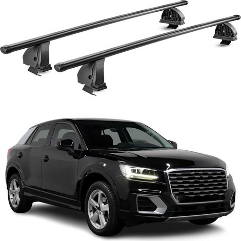 OMAC Stahl Dachträger Querträger Audi Q2 2017-2026 – TÜV / DIN 75302:2019 – Abschließbar – Max. 75 kg – 2 Stangen – Schwarz (1/5)