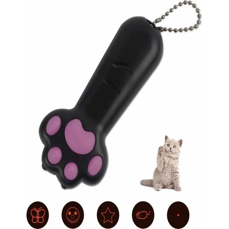 Puntatore per gatti a LED - Giocattolo multifunzionale per inseguire, a batteria, nero