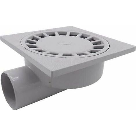 Pro 200 mm x 200 mm Outlet, 75 mm Floor Drain, Bathroom, Wet Room, Shower, PVC Plastic, 1 Piece, White MUMU (1/4)