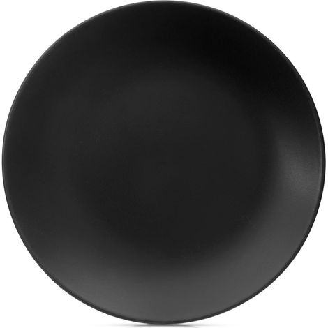Plato llano de cer谩mica negra, 27 cm (1/5)