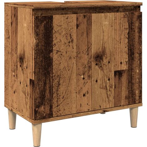 vidaXL Mobile Lavabo Legno Antico 58x33x60 cm in Legno Multistrato (1/5)