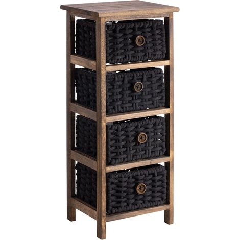 Chiffonnier PLUTO Noir,Brun foncé