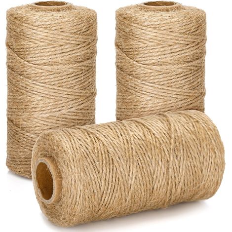 Natur-Juteschnur – 300 m – Dünnes 2-mm-Seil – Starkes Binden und Dekorieren – Gartenarbeit, Basteln, Geschenkverpackung – Beige (1/5)