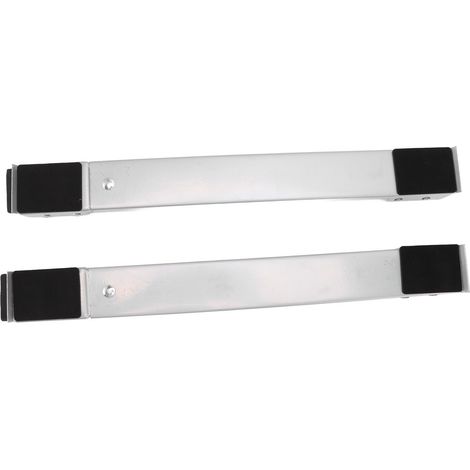 Lot de 2 roulettes pour meubles mobiles avec base surélevée, idéales pour réfrigérateur et lave-linge, couleur argent. (1/5)