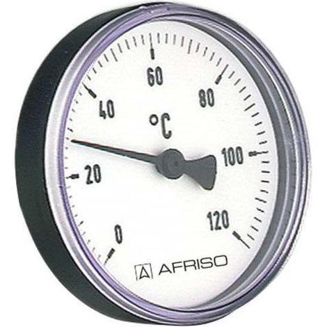 Afriso bilame Thermometer 1930 -120 degrés 63.997 100mm de boîtier, l&39 arbre de 40 mm, raccordement 1/2 »