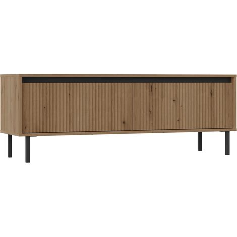 AX LIVING TV-Lowboard Bodrum TV-Schrank 2 Schubladen 140 cm Eiche Evoke