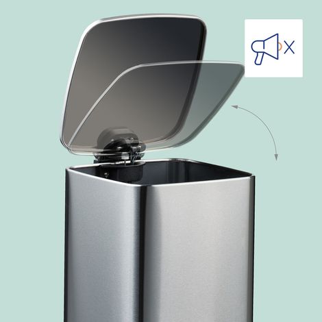Square pedal bin 8l with soft close lid