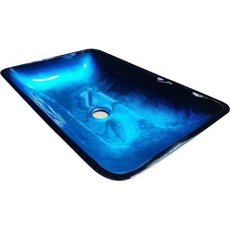 Aufsatzwaschbecken Glas blau Costabella 56x36x9,5 cm (1/5)