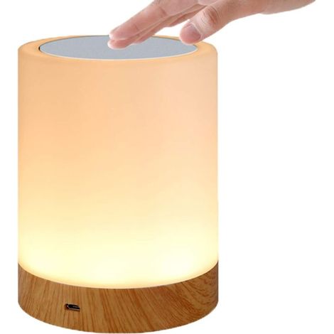 Lampe tactile LED pour chambre à coucher – Veilleuse avec capteur RVB – 3 niveaux de luminosité – Design respectueux des yeux