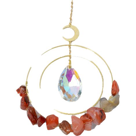 Carillon éolien suspendu en cristal, attrape-soleil, pour fenêtre, maison, jardin (1/5)