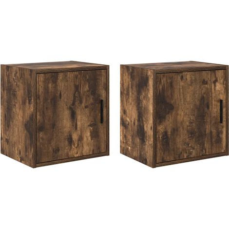 Lote de 2 armarios de pared para garaje 40 x 30 x 41 cm almacenamiento práctico diseño moderno de madera contrachapada roble ahumado 020051426 (1/5)