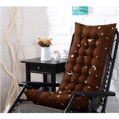 Coussin de Chaise Coussin Matelas pour Chaise Fauteuil Transat de Jardin Terrasse -Marron (1/4)