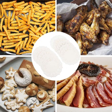 Napperons blancs absorbants pour gâteaux, 100 pièces, en papier dentelle