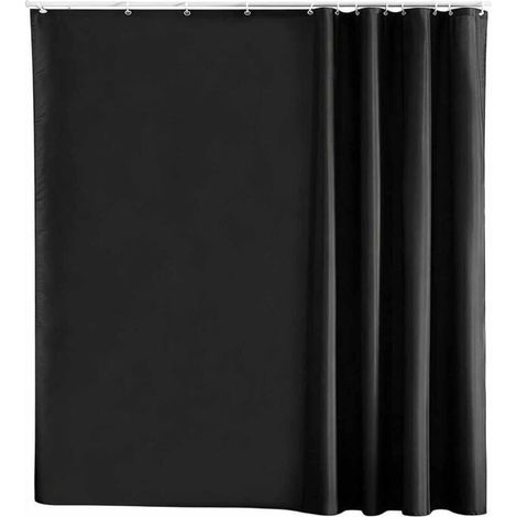 Rideau de douche lavable, tissu imperméable, noir, rideau de baignoire résistant à la moisissure, matériau PVEA, 240180 cm
