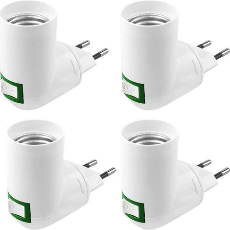 4 Pièces Douille E27 avec Interrupteur Douille de Chantier AC 220V Douille Electrique pour Adaptateur E27 Lampe de Cuisine Murale Support Ampoule LED (Blanc) (1/5)