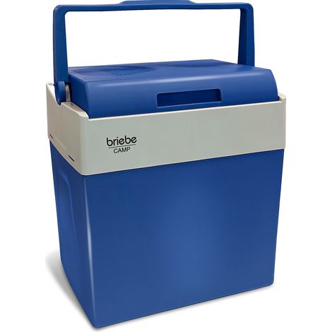 briebe Nevera Portátil Eléctrica de Viaje para Coche, Camping, 12V / 220V, Capacidad 28 Litros, Refrigera, Mantiene el Calor, Modo Bajo Consumo, Azul (1/5)