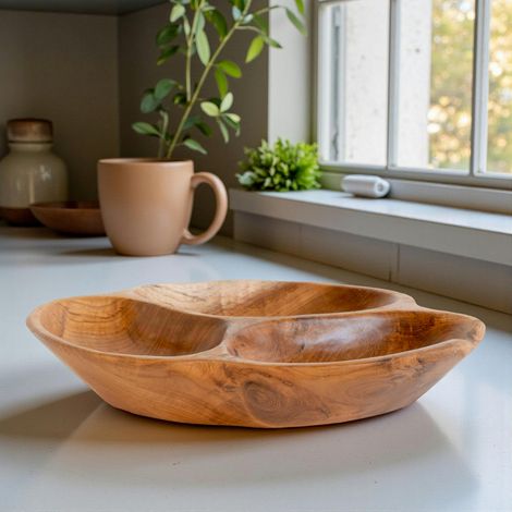 Plat apéro bois design organique 3 cases ARIZONA (1/3)