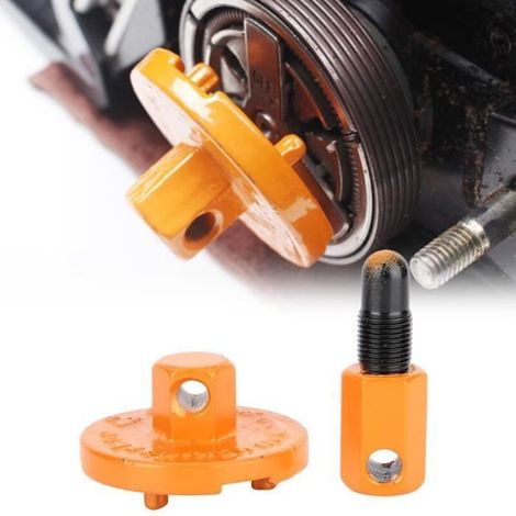 Qiilu Outil pour tronçonneuse à piston Outil Dépose d’Embrayage pour Tronçonneuse Volant Démontage Arrêt de Piston pour (1/4)