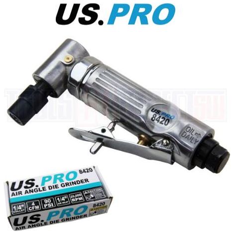 US PRO AIR DIE GRINDER 1/4"" RIGHT ANGLE 90 DEGREE POLISHER SANDER 8420 (1/3)