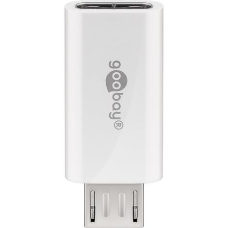 Goobay 55550 cambiador de género para cable USB Micro B USB C Blanco (1/2)