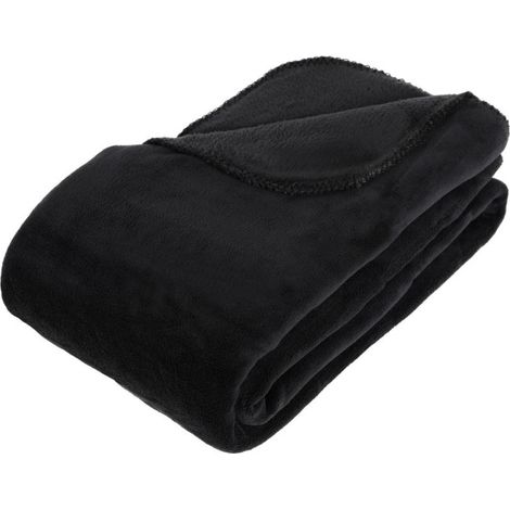 Plaid Microfibre 180x230cm Noir
