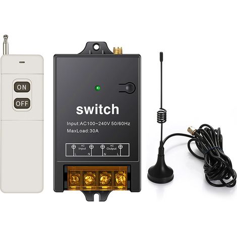 Fernbedienungsschalter, 1500 m lange Distanz, AC 110 V/120 V/240 V/40 A Relais-Funk-HF-Schalter, kabelloser Fernschalter für Hochleistungs-Wasserpumpenmotor-Beleuchtung elektrischer Geräte. (4900 FT 1 (1/5)