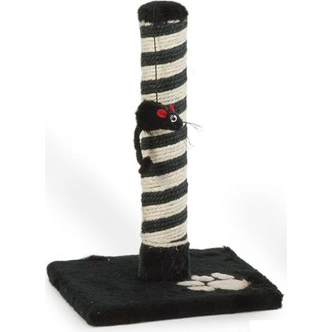 POSTE RASCADOR PEQUENO PARA GATOS MINOES 26 X 26 CM  POSTE RASCADOR MINOES CON JUGUETE COLGANTE POSTE 40 CM  6 CM   BASE 26 X 26 CM  OFERTA EXCLUSIVA