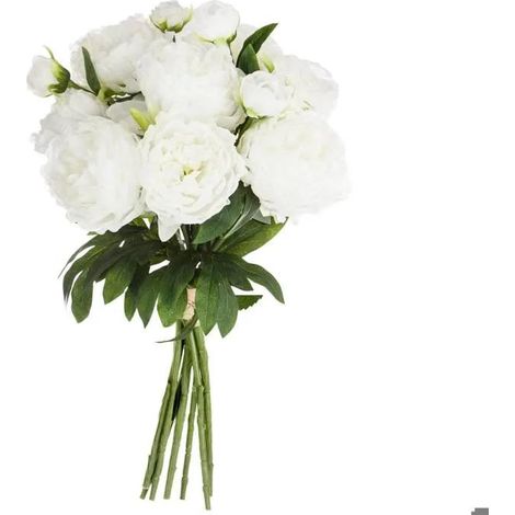 Atmosphera Bouquet di Fiori Artificiali 13 Peonie Bianche 50 cm (1/3)