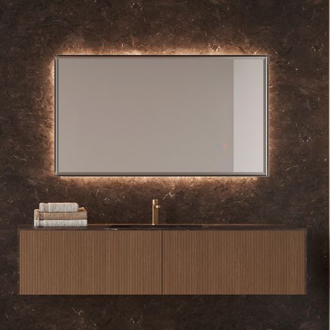 LEDIMEX- Espejo Baño 140X80cm con Led y Antivaho Negro