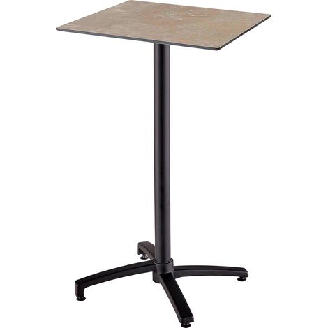 Table haute de terrasse 60x60 cm inclinable stratifié chêne clair