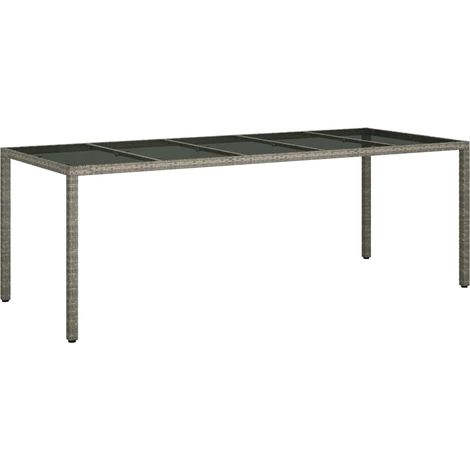 vidaXL Tavolo da Giardino Grigio 250 x 100 x 75 cm polyrattan (1/5)
