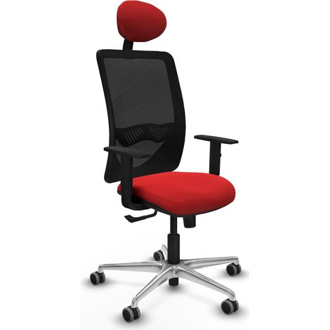 Chaise de bureau piqueras y crespo Zulema noir rouge cuir synthétique (1/2)