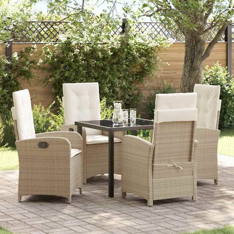 Ensemble de salle à manger pour jardin 5 pcs-Salon de jardin Beige polyrotin 557086 (1/5)