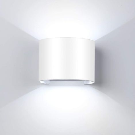 12W Applique Murale Led Interieur Lampe de Mur Blanc Froid Moderne Decoration Blanc pour Chambre Bureau Salon Salle de bain Couloir (1/4)