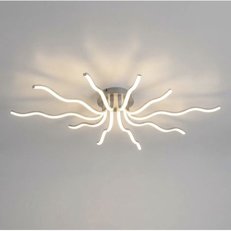 Plafoniera LED moderna 56W Ø100cm a piovra con bracci ondulati e CCT switch 3 colori, lampada da soffitto scenografica per interni