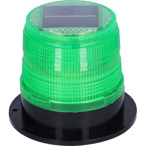 Flashing LED solar-powered traffic light with magnetic base for construction and traffic use – Green (1/5)