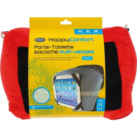 Coussin Porte-Tablette Et Sacoche De Rangement Happyconfort 3en1 -SCT rouge (1/3)