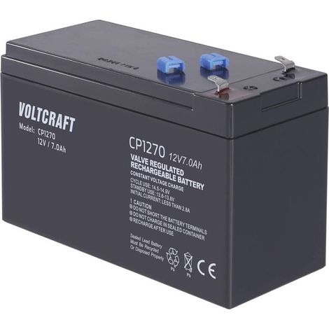 [NEUWERTIG] B-Ware Voltcraft Bleiakku CE12V/7Ah 12V 7Ah AGM wartungsfrei Flachstecker 4.8mm (1/2)