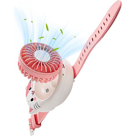 Ventilateur rechargeable avec bracelet et chat mignon (1/5)