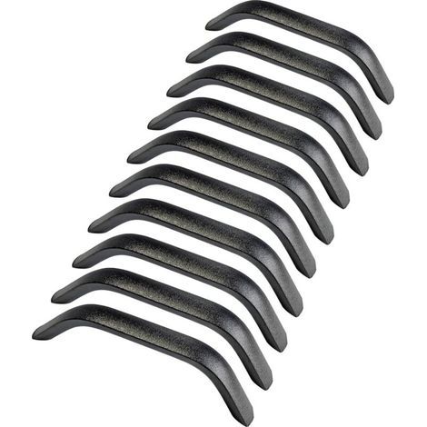 Lot de 10 poignées de tiroir en aluminium noir – Entraxe 128mm – Finition sablée – Résistance à l'humidité pour meubles modernes (1/5)