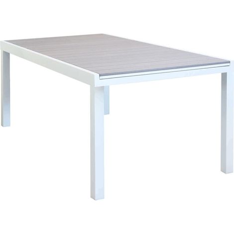 Tavolo allungabile "Santorini" in alluminio e Polywood dogato per esterno 180/240x100 cm -Antracite / Tavolo + 6 Poltrone (1/5)