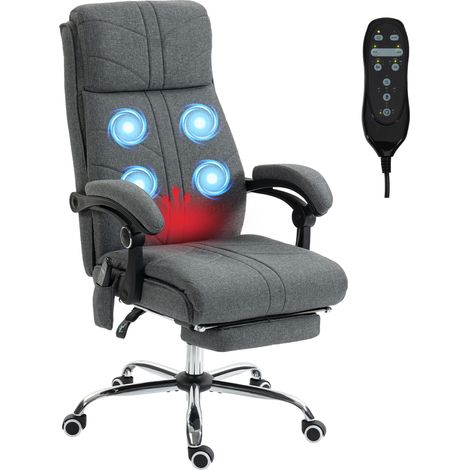 Vinsetto Vibration Massage Office Chair with Heat, Footrest, Grey (1/5)