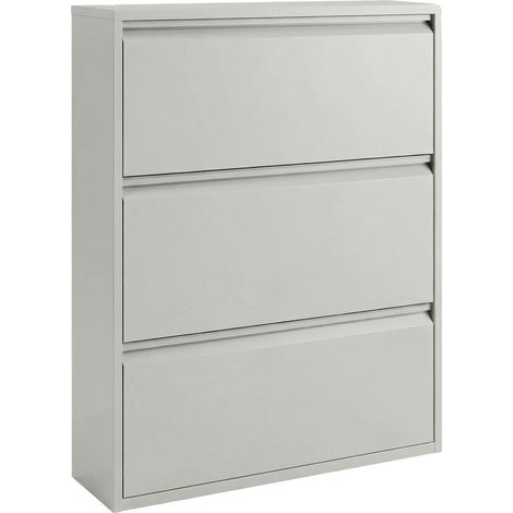 Scarpiera Salvaspazio in Metallo Grigia 3 Ante – Modello Slim Emy 80x14x103.2 cm (1/5)