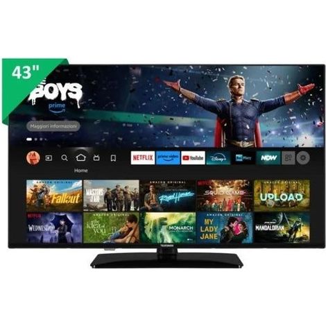 Telefunken Smart TV TE43759S48U4P 43 4K UHD D-LED Fire TV Dolby Atmos DVB-T2/S2/C Noire
