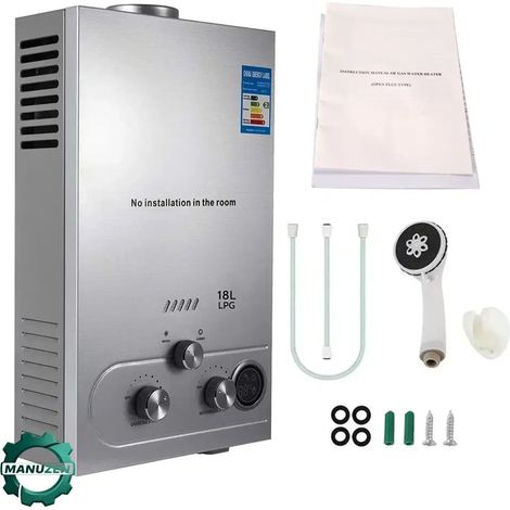 Manuzen - Chauffe-Eau Gaz Sans Réservoir Instantané LPG Domestique (1/4)