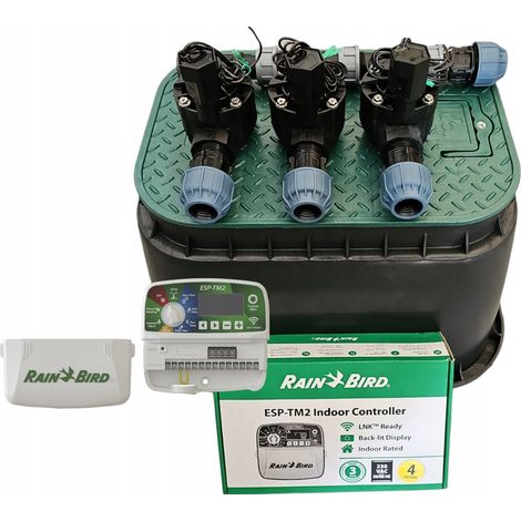 Ensemble Rain Bird 3 sections : collecteur avec bouchon, TM2, PE 25 (1/5)